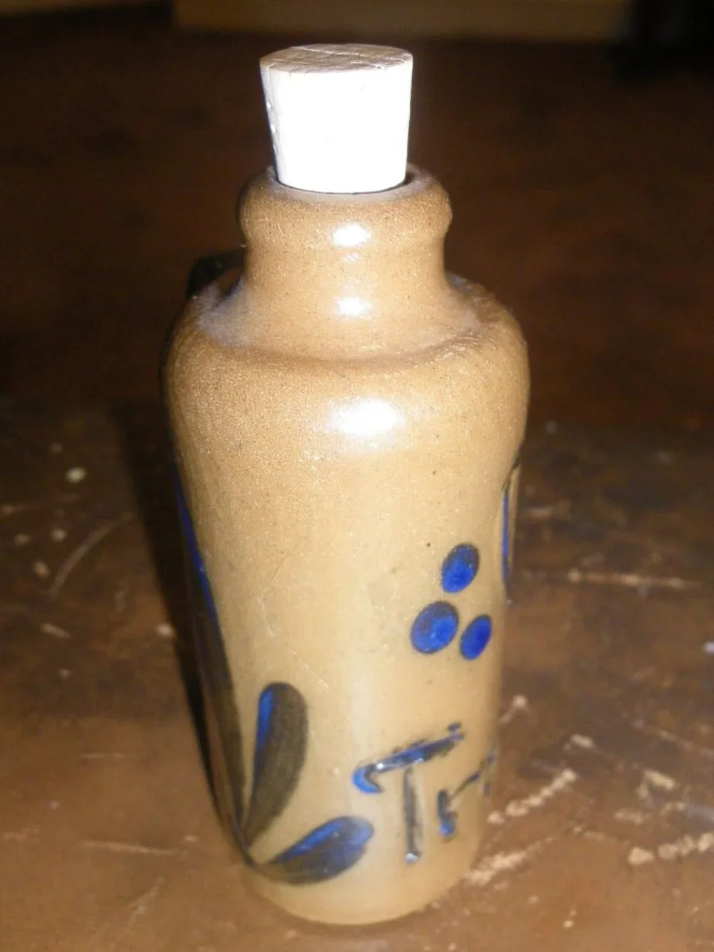 Vintage Earthenware Cute Little German Corked Jug “Love Drops” Heart Tropfen